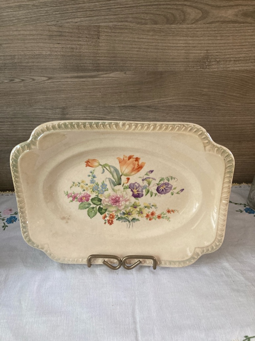 Vintage 1940s Salem Heirloom Floral Platter